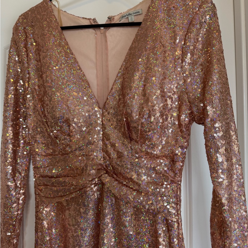 Sequin Peach Midi Charlotte Russe Dress!